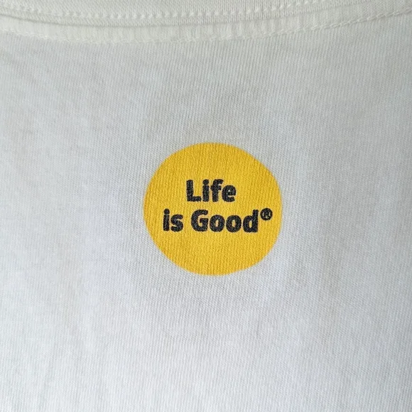 Life is Good Christmas Tree Peace Long Sleeve Soft Holiday Tee Sz L - Picture 5 of 7